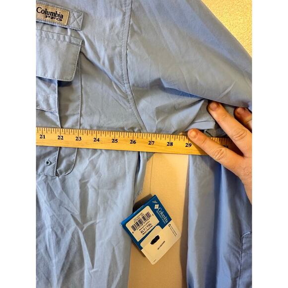NWT Mens Columbia PFG Bahama II Long Sleeve Shirt Fishing Outdoors Light Blue XL - Picture 7 of 8